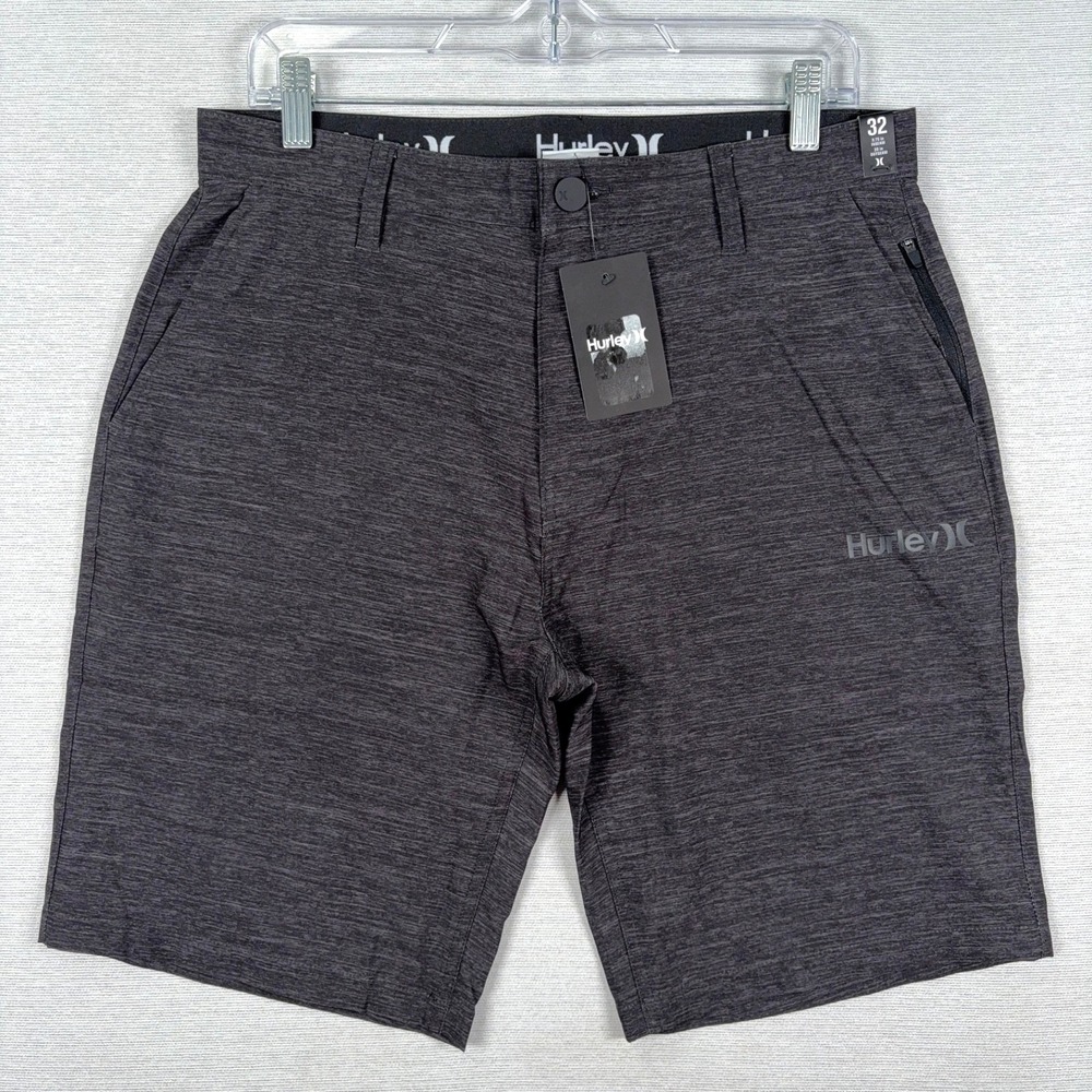 Hurley Essential Hybrid 10" Walkshorts Mens Size 32 Black Heather NEW